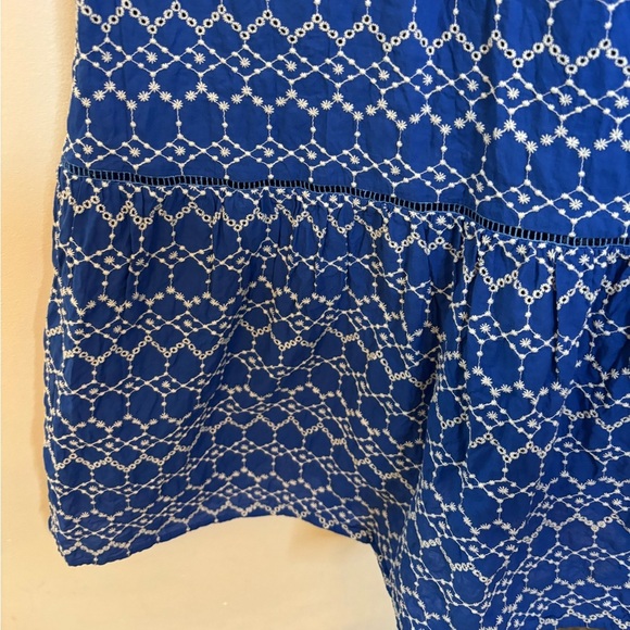 Anthropologie x o.p.t. Blue Eyelet Jardin Eyelet Midi Dress - Picture 9 of 10